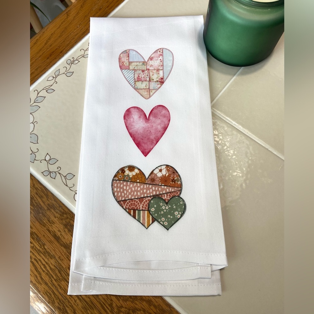 4/$15 Heart Tea Towel